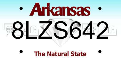 8LZS642 Arkansas License Plate