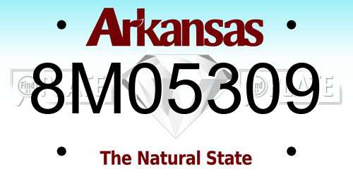 8M05309 Arkansas License Plate