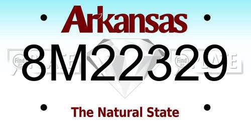 8M22329 Arkansas License Plate