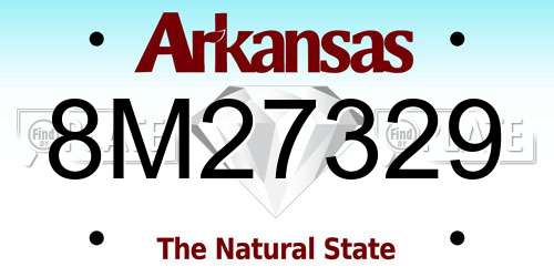 8M27329 Arkansas License Plate