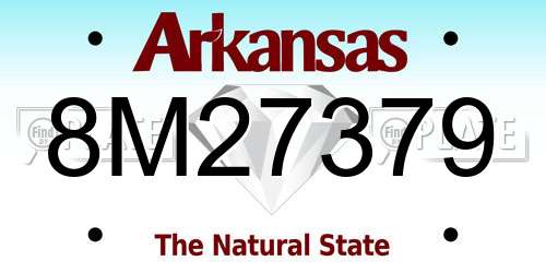 8M27379 Arkansas License Plate