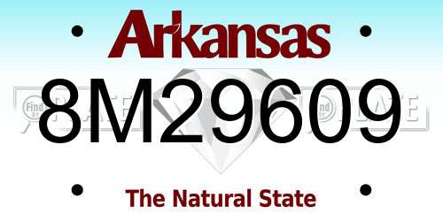 8M29609 Arkansas License Plate