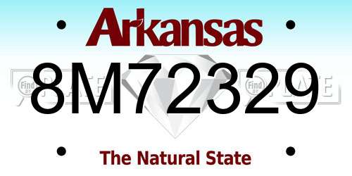 8M72329 Arkansas License Plate