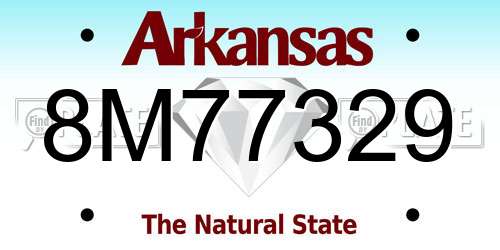 8M77329 Arkansas License Plate