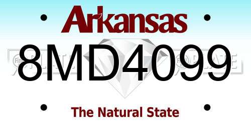 8MD4099 Arkansas License Plate