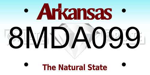 8MDA099 Arkansas License Plate