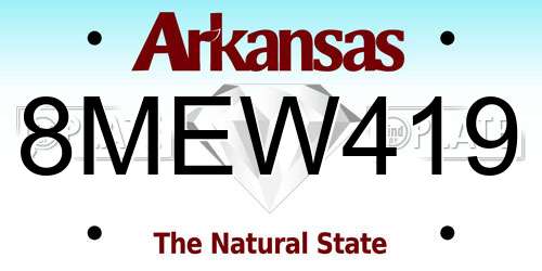 8MEW419 Arkansas License Plate