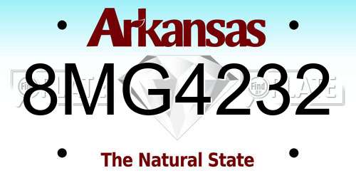 8MG4232 Arkansas License Plate