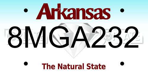 8MGA232 Arkansas License Plate