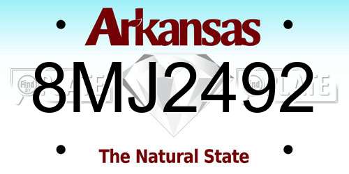 8MJ2492 Arkansas License Plate