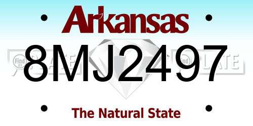 8MJ2497 Arkansas License Plate