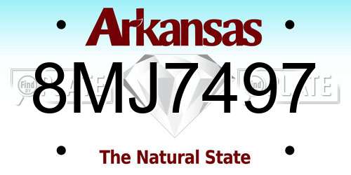 8MJ7497 Arkansas License Plate