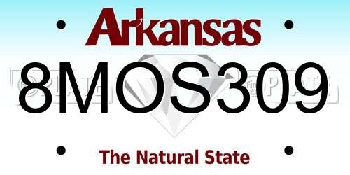 8MOS309 Arkansas License Plate