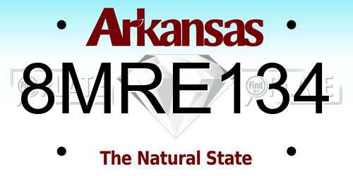 8MRE134 Arkansas License Plate