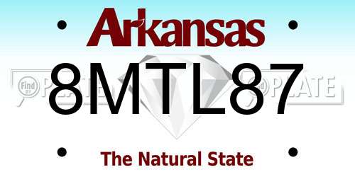 8MTL87 Arkansas License Plate