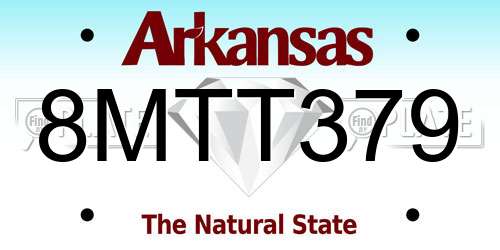 8MTT379 Arkansas License Plate