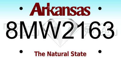 8MW2163 Arkansas License Plate