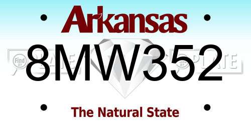8MW352 Arkansas License Plate