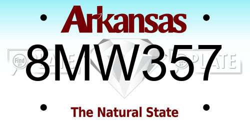 8MW357 Arkansas License Plate