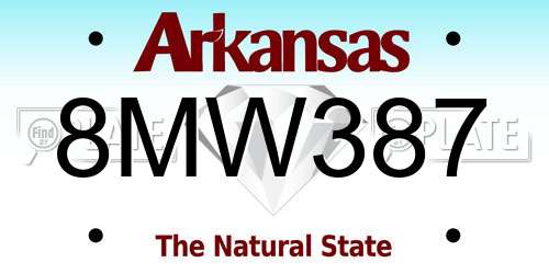 8MW387 Arkansas License Plate