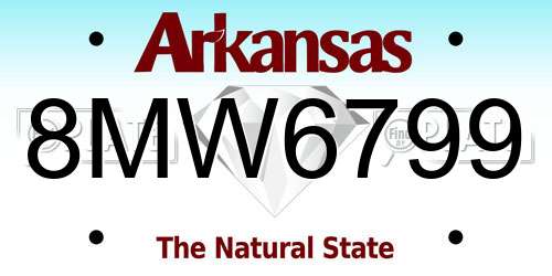 8MW6799 Arkansas License Plate