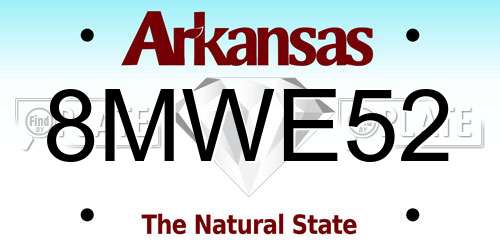 8MWE52 Arkansas License Plate