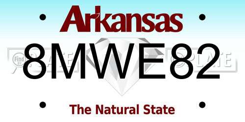 8MWE82 Arkansas License Plate