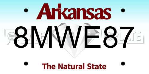 8MWE87 Arkansas License Plate