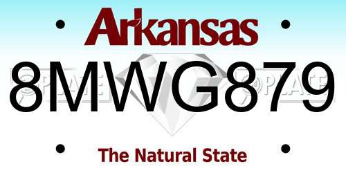 8MWG879 Arkansas License Plate