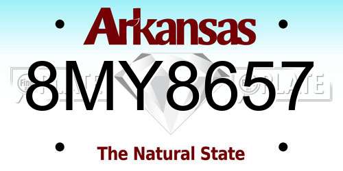 8MY8657 Arkansas License Plate