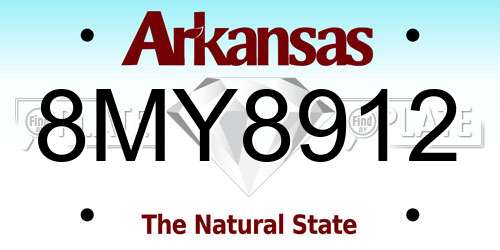 8MY8912 Arkansas License Plate