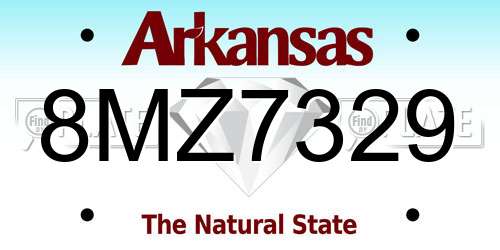 8MZ7329 Arkansas License Plate