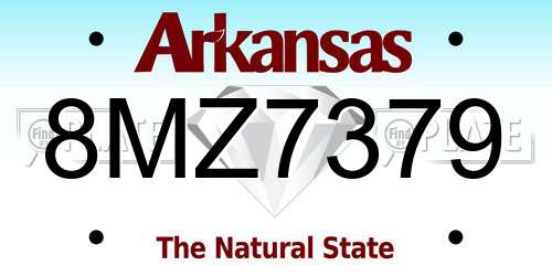 8MZ7379 Arkansas License Plate