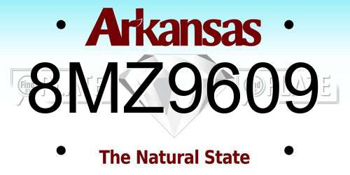 8MZ9609 Arkansas License Plate