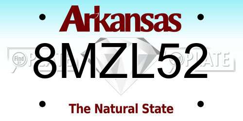 8MZL52 Arkansas License Plate