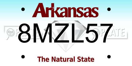 8MZL57 Arkansas License Plate