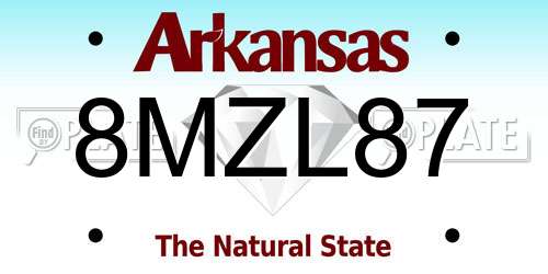 8MZL87 Arkansas License Plate