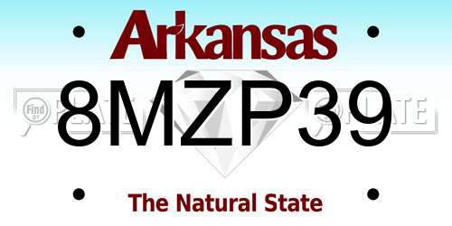 8MZP39 Arkansas License Plate