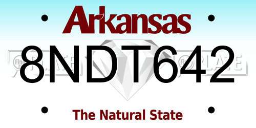 8NDT642 Arkansas License Plate