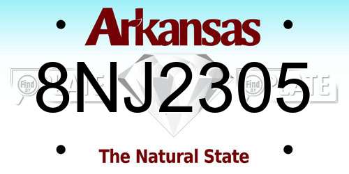 8NJ2305 Arkansas License Plate