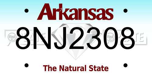 8NJ2308 Arkansas License Plate