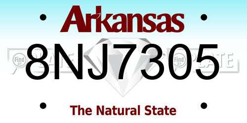 8NJ7305 Arkansas License Plate