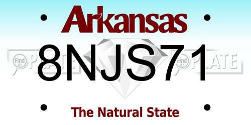 8NJS71 Arkansas License Plate