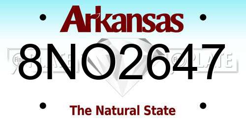 8NO2647 Arkansas License Plate