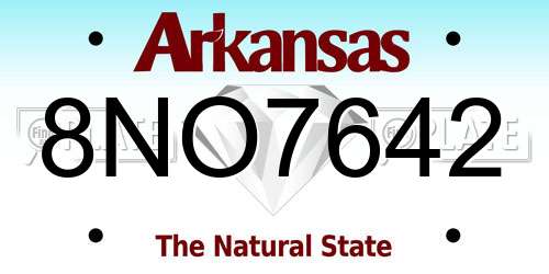 8NO7642 Arkansas License Plate