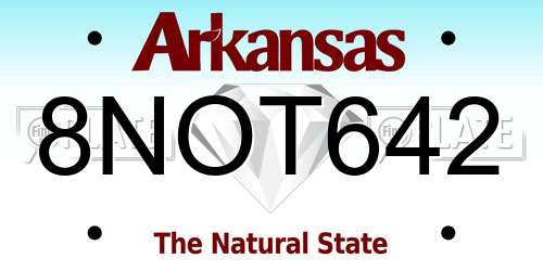 8NOT642 Arkansas License Plate