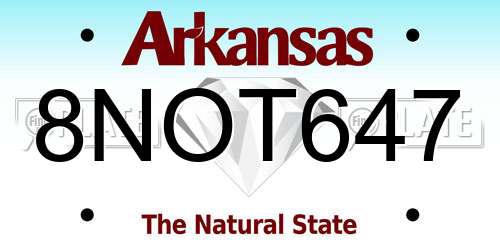 8NOT647 Arkansas License Plate