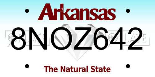 8NOZ642 Arkansas License Plate