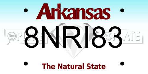 8NRI83 Arkansas License Plate