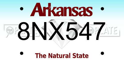 8NX547 Arkansas License Plate